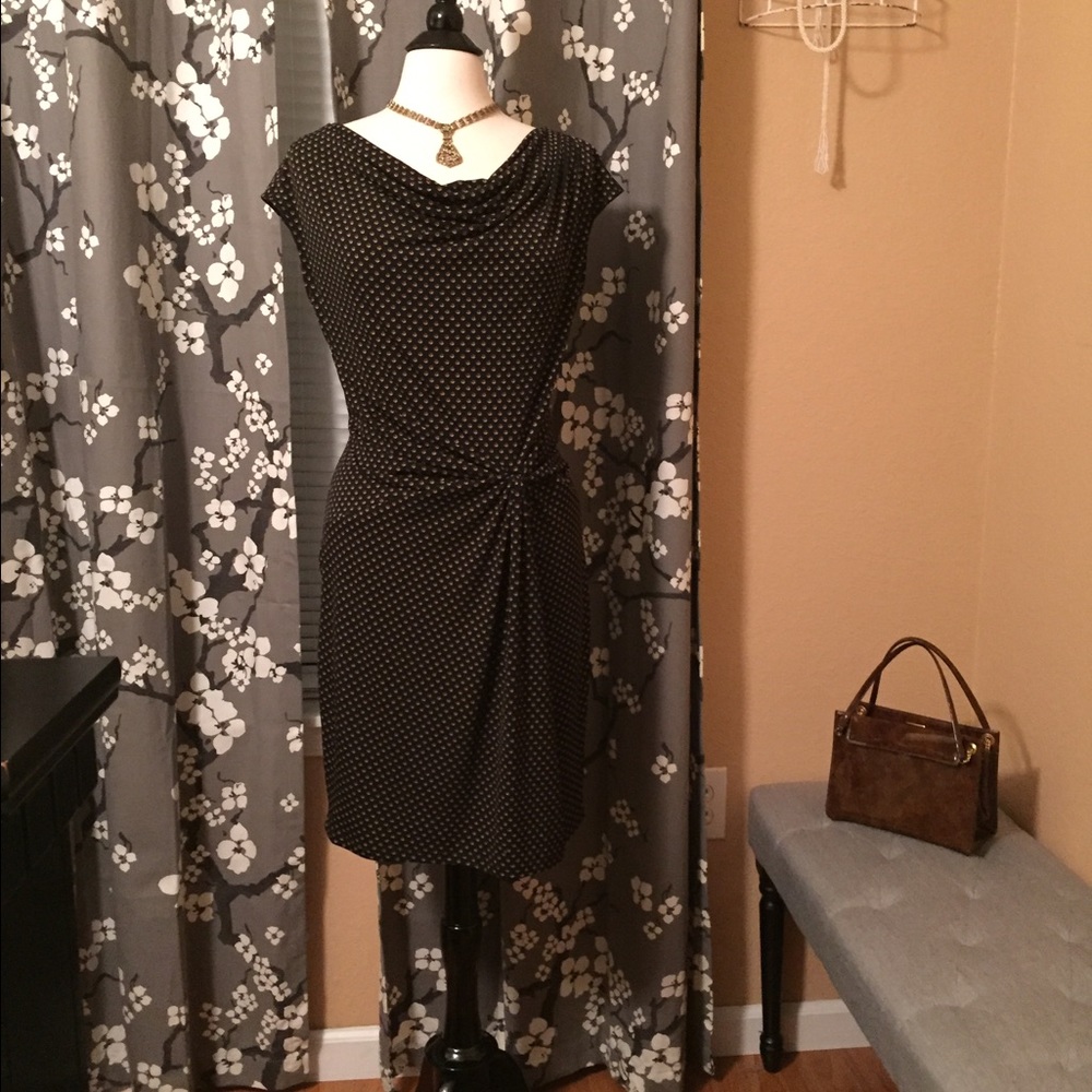 Michael Kors knot style diamond print sheath dress